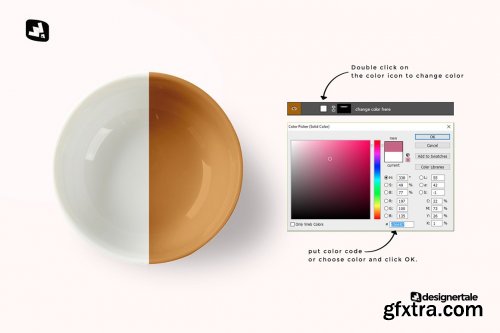 CreativeMarket - Top View Deep Ceramic Bowl Mockup 4966637