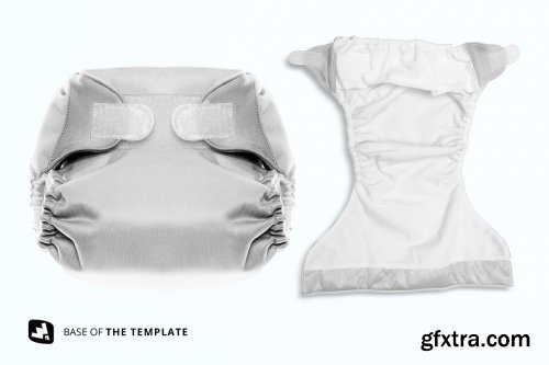 CreativeMarket - Reusable Velcro Cloth Diaper Mockup 5203506