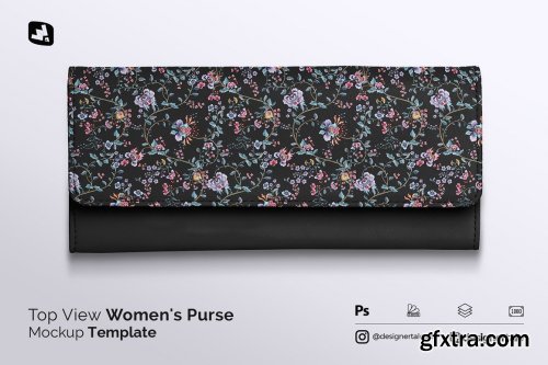 CreativeMarket - Top View Women's Purse Mockup 5192724