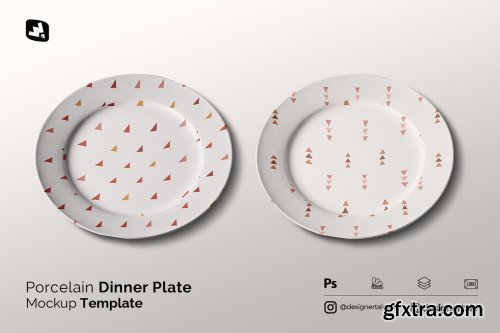 CreativeMarket - Porcelain Dinner Plate Mockup 5153371