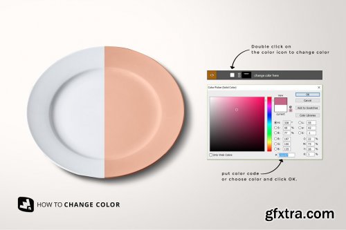 CreativeMarket - Porcelain Dinner Plate Mockup 5153371