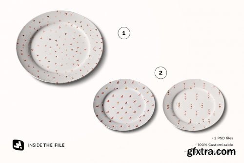 CreativeMarket - Porcelain Dinner Plate Mockup 5153371