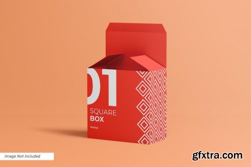 Square box packaging product mockups