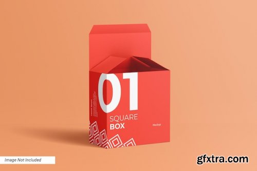 Square box packaging product mockups