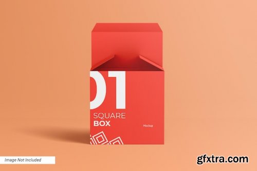 Square box packaging product mockups