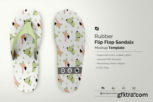 CreativeMarket - Rubber Flip Flop Sandals Mockup 6670930