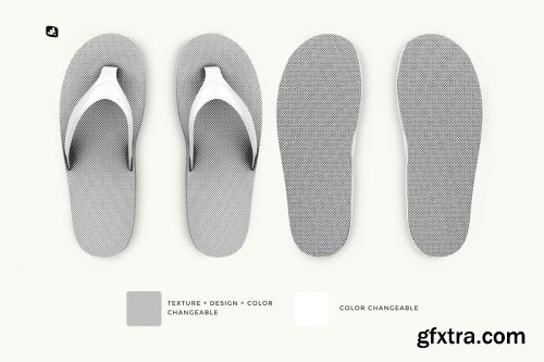 CreativeMarket - Rubber Flip Flop Sandals Mockup 6670930