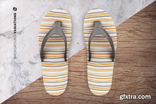 CreativeMarket - Rubber Flip Flop Sandals Mockup 6670930