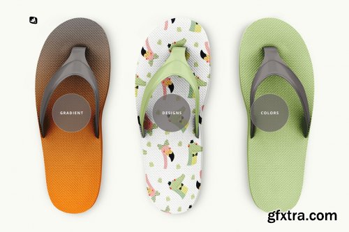 CreativeMarket - Rubber Flip Flop Sandals Mockup 6670930