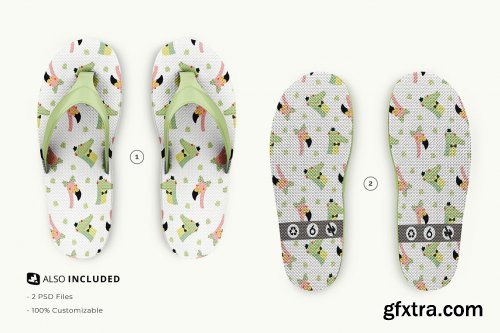 CreativeMarket - Rubber Flip Flop Sandals Mockup 6670930