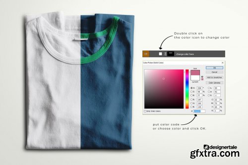 CreativeMarket - Folded Round Neck Tshirt Mockup 6683234