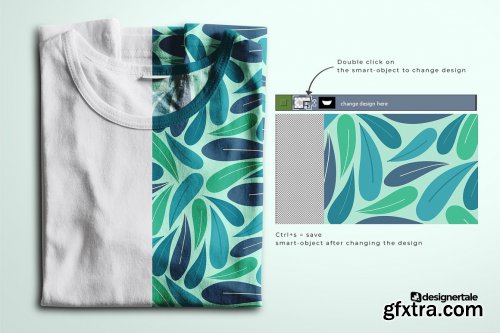 CreativeMarket - Folded Round Neck Tshirt Mockup 6683234