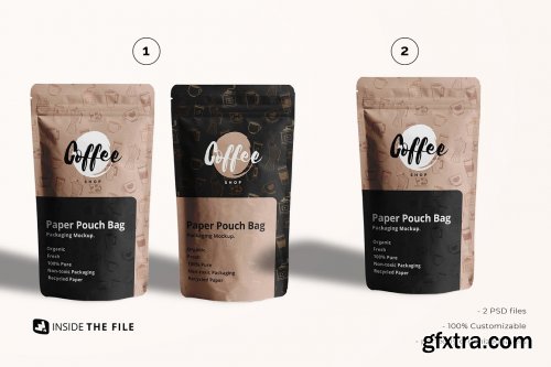 CreativeMarket - Paper Pouch Bag Packaging Mockup 6504939