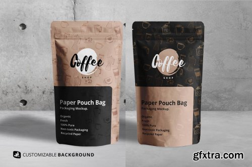 CreativeMarket - Paper Pouch Bag Packaging Mockup 6504939