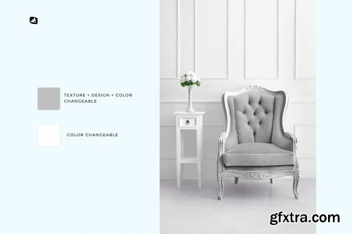 CreativeMarket - Luxurious Vintage Armchair Mockup 6537868