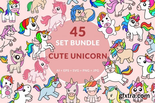 CreativeMarket - Cute Animal Cartoon for Kids Bundle 7191925