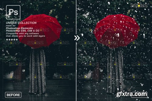 CreativeMarket - Rain Photoshop Overlays 6964341