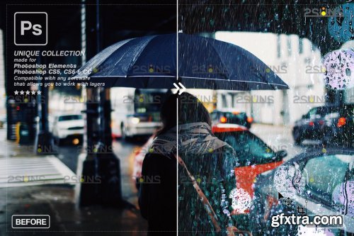 CreativeMarket - Rain Photoshop Overlays 6964341