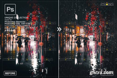 CreativeMarket - Rain Photoshop Overlays 6964341