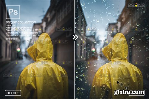 CreativeMarket - Rain Photoshop Overlays 6964341