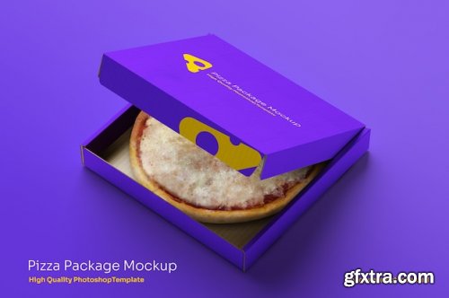 Open pizza box mockup