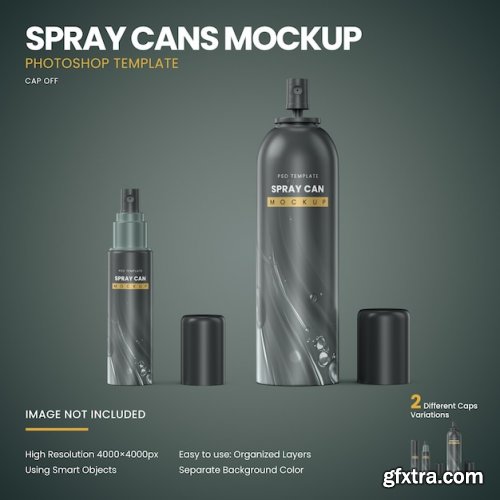 Spray cans mockup