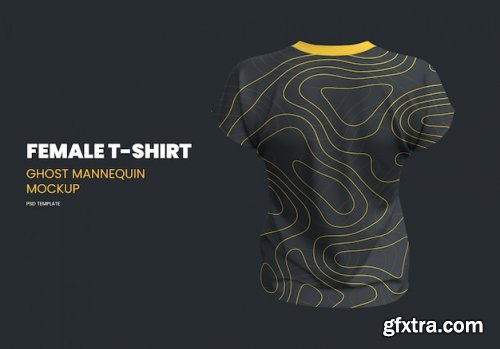 Female T-Shirt Ghost Mannequin Mockup