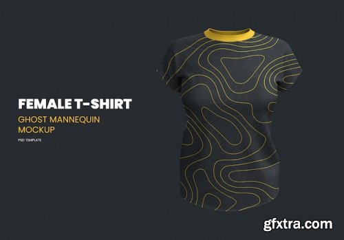 Female T-Shirt Ghost Mannequin Mockup