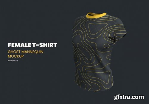 Female T-Shirt Ghost Mannequin Mockup