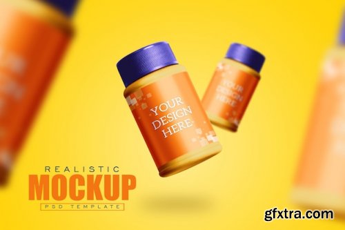 Medicine bottle psd mockup