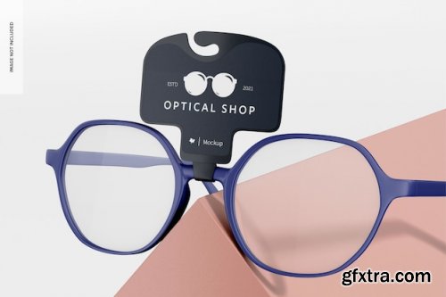 Eyeglasses with tag mockups