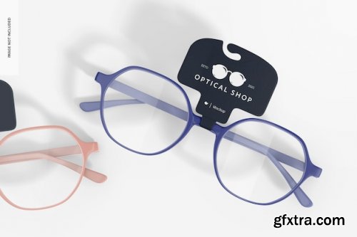 Eyeglasses with tag mockups