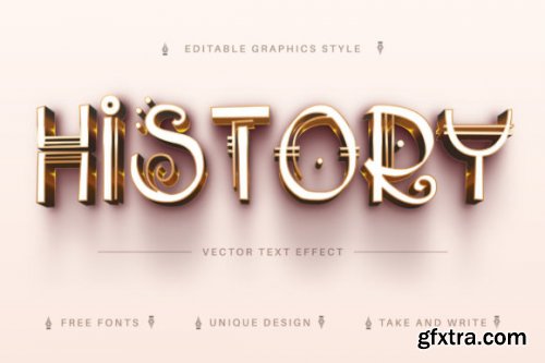  Golden History - Editable Text Effect