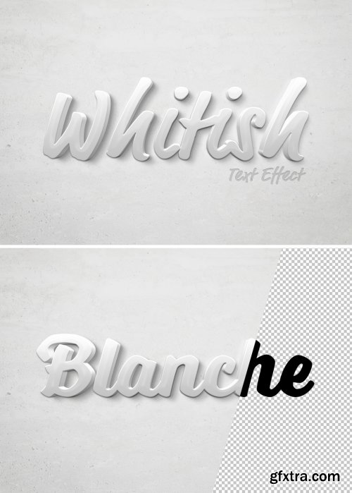 White 3D Glossy Text Effect Mockup with Soft Shadow 481695615