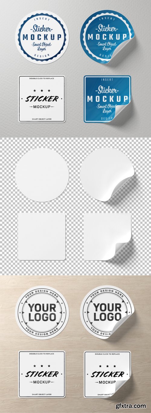 Sticker Mockup with Curled Corner 465640391