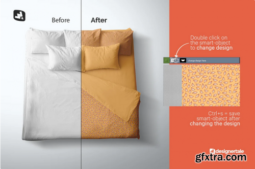 CreativeMarket - Top View King Size Bed Mockup 4882148