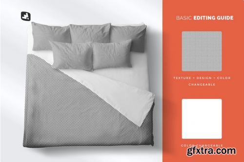 CreativeMarket - Top View King Size Bed Mockup 4882148