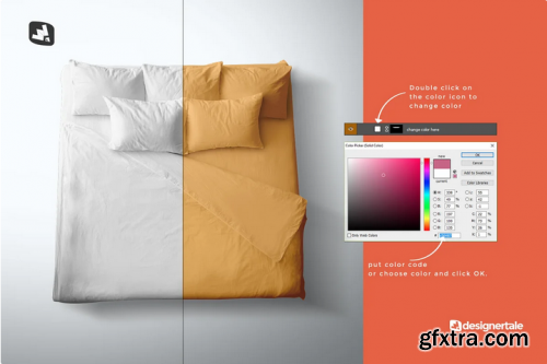 CreativeMarket - Top View King Size Bed Mockup 4882148