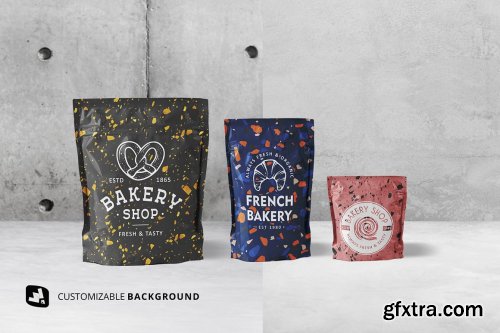 CreativeMarket - Flexible Food Pouch Packaging Mockup 4895410