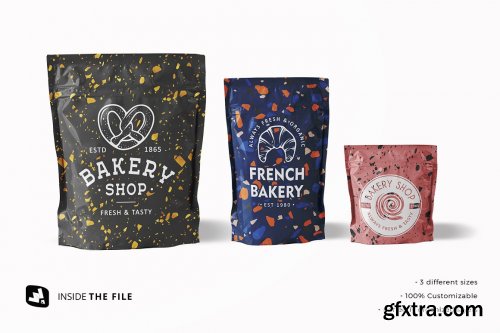 CreativeMarket - Flexible Food Pouch Packaging Mockup 4895410