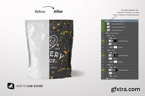 CreativeMarket - Flexible Food Pouch Packaging Mockup 4895410