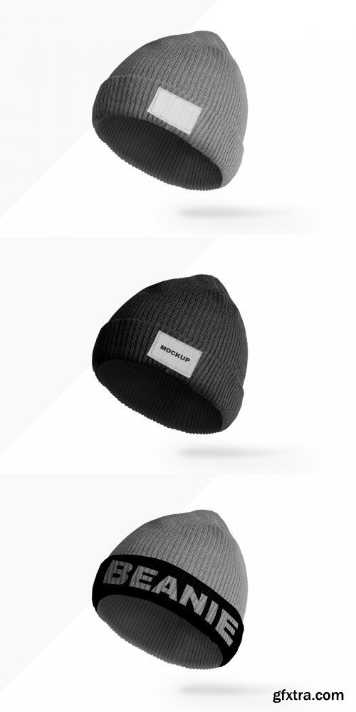 Editable Beanie Knitted Hat Mockup