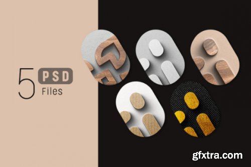 Realistic 3D Logo Mock-up - Set of Five