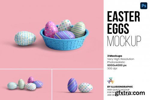CreativeMarket - Easter Eggs Mockup - 3 Views 7139615