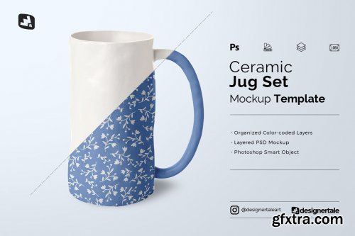 CreativeMarket - Ceramic Jug Set Mockup 4729283