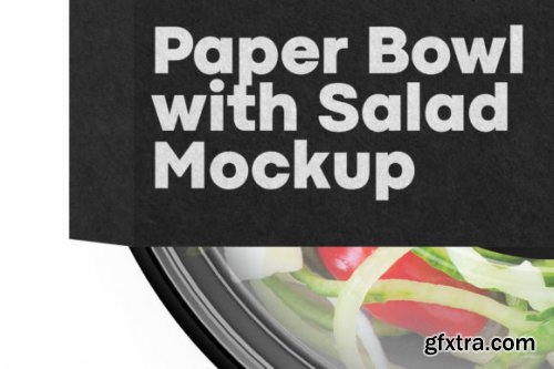  Paper Bowl with Salad Mockup