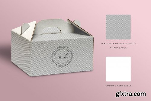 CreativeMarket - Cake Box Packaging Mockup 5276257