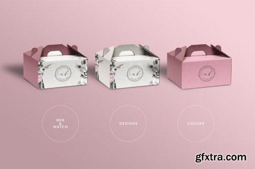 CreativeMarket - Cake Box Packaging Mockup 5276257