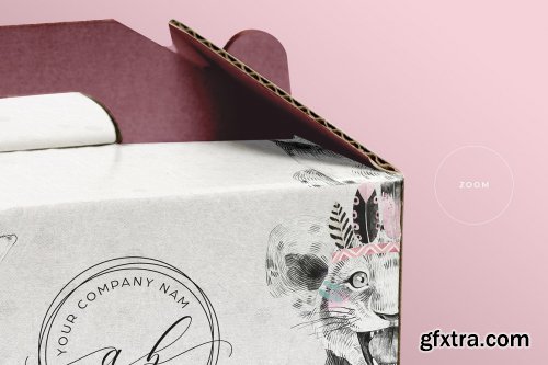 CreativeMarket - Cake Box Packaging Mockup 5276257