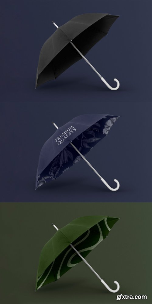  Editable Umbrella Mockup in Blue 